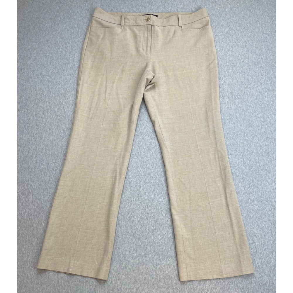 Talbots Pants Womens 12P Beige Stretch‎ Signature Flat Front Mid-Rise Dress